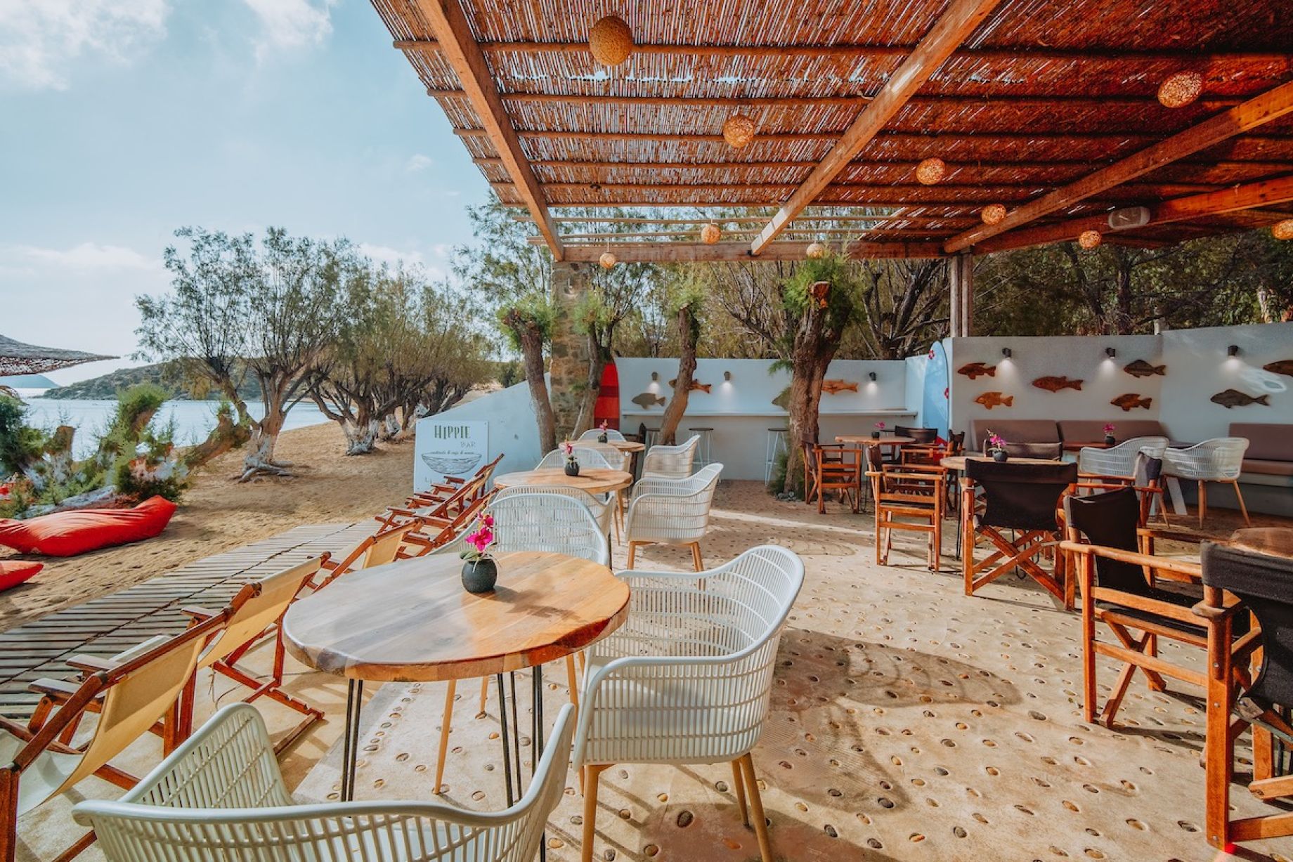 Coralli Sea Side Resort Amazing Vacation on Livadakia Beach in Serifos Aegean island Lounge Bar is sea front, and there is also a pool and Restaurant inside the complex.
